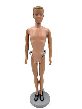 Ken Doll Molded Blonde Hair Straight Legs Blue Eyes Barbie Mattel 1960 USA Read